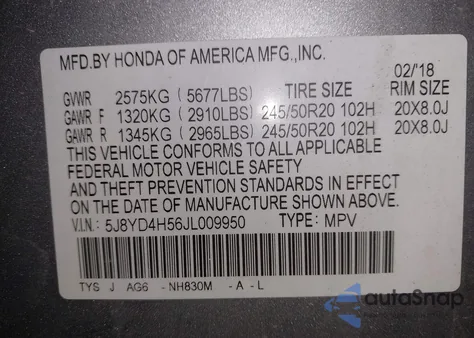 2018 Acura Mdx Technology Package Acurawatch Plus Pkg из США, поврежденный, VIN 5J8YD4H56JL009950